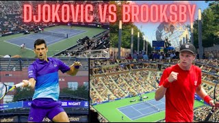 Djokovic vs Brooksby  US Open 2021 Tennis Vlog [upl. by Aleahcim]