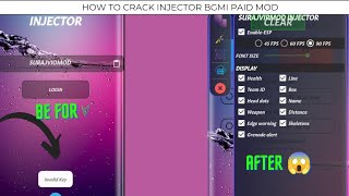 How to crack injector paid bgmi  Crack injector mod  how to crack mod apk bgmi 😮‍💨 [upl. by Loralie253]