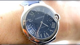 Cartier Ballon Bleu Blue Guilloche 42mm WSBB0025 Luxury Watch Review [upl. by Nosac]