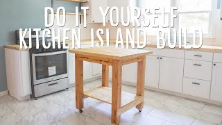 Mobile Kitchen Island w Small Footprint  DIY  How To [upl. by Tania610]