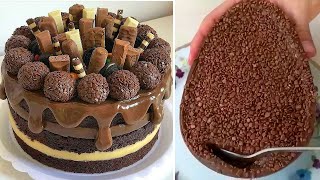 Beautiful Chocolate Cake Decoration Like A Pro  Best Chocolate Cake Dessert Tutorials [upl. by Esirrehc]