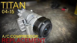 Nissan Titan AC Compressor Replacement 20042015 [upl. by Tapes837]