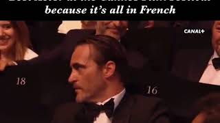 Joaquin Phoenix not realizing he won Best Actor at the Cannes Film Festival because its in French [upl. by Siobhan124]