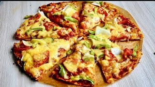 Super Delicious Threelayer Tortilla Pizza  How to Make Pizza with Tortillas [upl. by Atlante36]