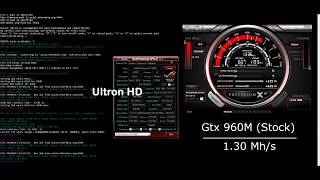 Ethereum Mining  GTX 960M OC Laptop [upl. by Putscher]