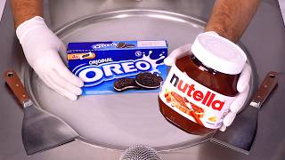 How to Make OREO amp NUTELLA Ice Cream Rolls  ASMR no talking [upl. by Stephanus]