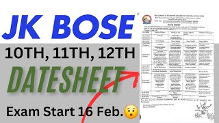 10th 11th 12th Class Datesheet   Exam Start 15 February [upl. by Ilarin42]