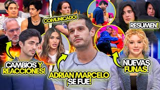 ADRIAN MARCELO sale EXPULSADO Así ABANDONO la CASA Nuevo COMUNICADO FAMOSOS REACCIONAN RESUMEN [upl. by Theodoric]