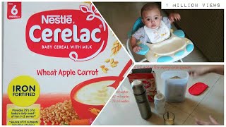 Cerelac for 6 months plus baby  Nestle cerelac wheat apple carrot [upl. by Anigar]