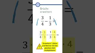 Wie subtrahiert man Brüche shorts [upl. by Dasi]