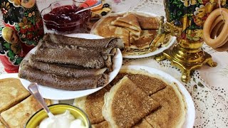 Making 4 different types of Russian Blini for Maslenitsa [upl. by Zetnwahs]