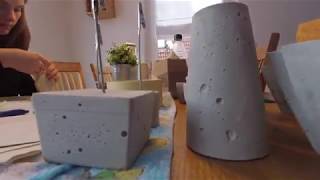 Beton  do it yourself  Basteln mit Beton  making your own decoration with concrete [upl. by Terrie284]