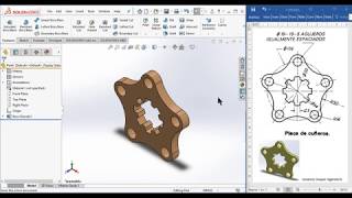 DIBUJO SOLIDWORKS CROQUIZ SOPORTE CUÑERO [upl. by Notlem]