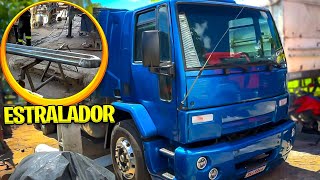 MUDEI O ESCAPAMENTO DO FORD CARGO  Corujinha Vlog [upl. by Imaj]