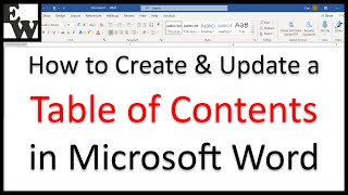 How to Create and Update a Table of Contents in Microsoft Word [upl. by Enej]