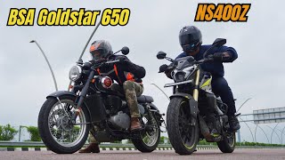 BSA Goldstar 650 vs NS400Z Drag Race [upl. by Beatriz]