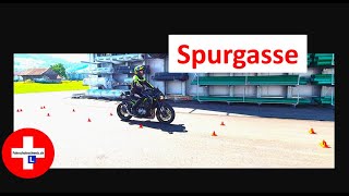 Motorradprüfung Schweiz Manöver Spurgasse [upl. by Salot]