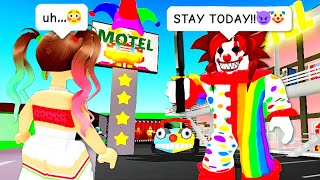 I Stayed OVERNIGHT in A HAUNTED Brookhaven CLOWN MOTEL [upl. by Aihcats]