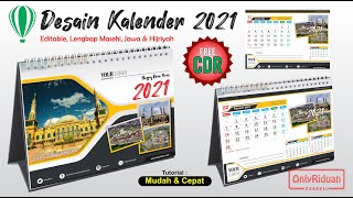 Desain Kalender Duduk 2021 dengan CorelDraw Free CDR  Calendar Template [upl. by Lura]