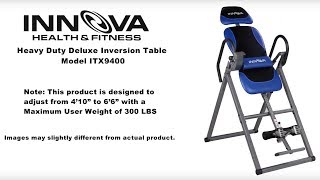 Innova Fitness ITX9400 Inversion Table Installation Guide [upl. by Oiramal717]