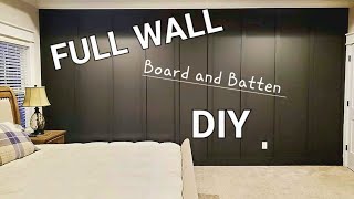 DIY Board and Batten Accent Wall with Sherwin Williams Iron Ore [upl. by Idnahc]