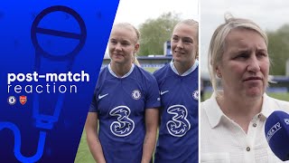 Emma Hayes postmatch reaction amp a farewell message from Harder amp Eriksson [upl. by Dionisio]