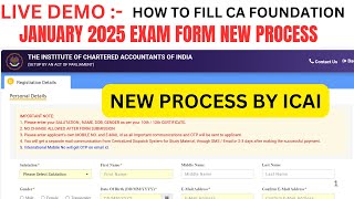 Live Demo  How to Fill CA foundation January 2025 Exam Form  CA Foundation January 2025 Exam Form [upl. by Laurance139]