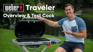 Weber Traveler Portable Gas Grill Overview  Test Cook amp Heat Test [upl. by Yttig]