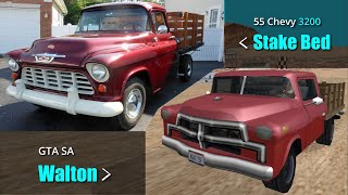 GTA SA Vehicles vs Real Life Vehicles3  All Pickups amp offroad [upl. by Uird767]