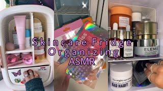 Organizing amp Restocking SkinCare Fridge ASMR [upl. by Olnay]