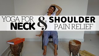 NECK AND SHOULDER PAIN YOGA  Relieve Shneck Pain [upl. by Motch]