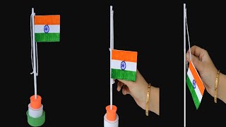 Republic day craft ideas  flag hoisting republic day  flag making  indian flag craft [upl. by Teirtza]