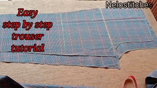 How to cut men trouserpant in less than 15min step by step [upl. by Alecram368]