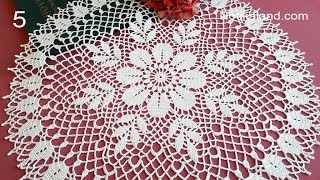 CROCHET How to crochet doily 2 EASY Tutorial Part 5 15  17 round [upl. by Highams458]