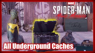 Marvels SpiderMan Miles Morales  All Underground Caches Collectibles  Salvager Trophy [upl. by Elletnahs]