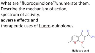 FLUOROQUINOLONES PHARMACOLOGY LONG ANSWER  QUICK REVISION  MBBS  RGUHS  UNIVERSITY EXAM  HINDI [upl. by Arbrab]