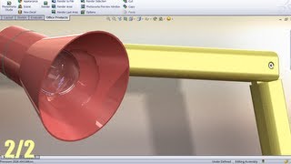 SolidWorks P Tutorial 55 Desk Light Modelling detailed 14parts assembly pt22 [upl. by Dewitt]