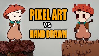 Hand drawn is easier than pixel art  HD graphics vs lowbit vs Hibit [upl. by Apfelstadt57]