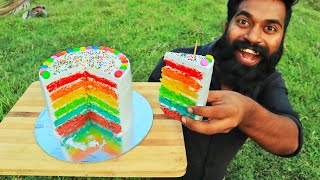 Rainbow cake Making Malayalam  അടിപൊളി റെയിൻബോ കേക്ക് ഉണ്ടാക്കിയാലോ  M4 TECH [upl. by Egedan]