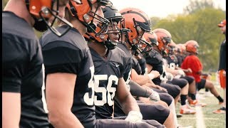 Princeton Football Training Camp First Day Pads [upl. by Anaidni]