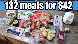 132 MEALS FOR 42  Emergency Extreme Budget Grocery Haul 2020 with Frugal Fit Mom [upl. by Andreana518]