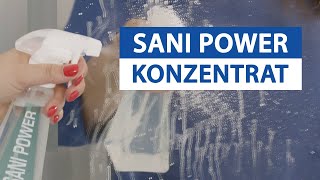 Badezimmer gründlich reinigen  Das blaue Wunder Sani Power Bad Reiniger Konzentrat [upl. by Ahteres299]