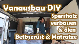 Sperrholzplatten als Wandverkleidung amp Dachhimmel Tipps zum ölen DIY Bett amp Matratze aus Topper [upl. by Trici]