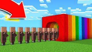 WHERE THIS QUEUE OF VILLAGERS GOES IN MINECRAFT [upl. by Saffier]