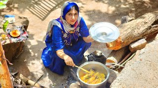 Traditional Village Cooking Authentic Iranian Baghali Polo with Lamb Shank [upl. by Labotsirhc]