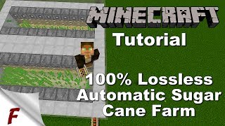 Minecraft Lossless Sugar Cane Farm Tutorial 112 and 113 [upl. by Notac182]