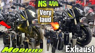 NS 400 Exhaust Modified 🔥 bajaj ns 400 modified  Ns400 very laud Exhaust  ns400 modified ☝️ [upl. by Sandor454]