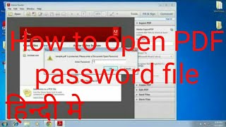 How to Open PDF Password protected file ITRBank statement Adhar card [upl. by Ellemaj414]