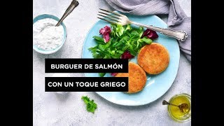 Hamburguesa de salmón con un toque griego  Womens Health España [upl. by Lechar406]