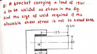 Problem on Eccentrically loaded welded joints DMM 1 [upl. by Wing]